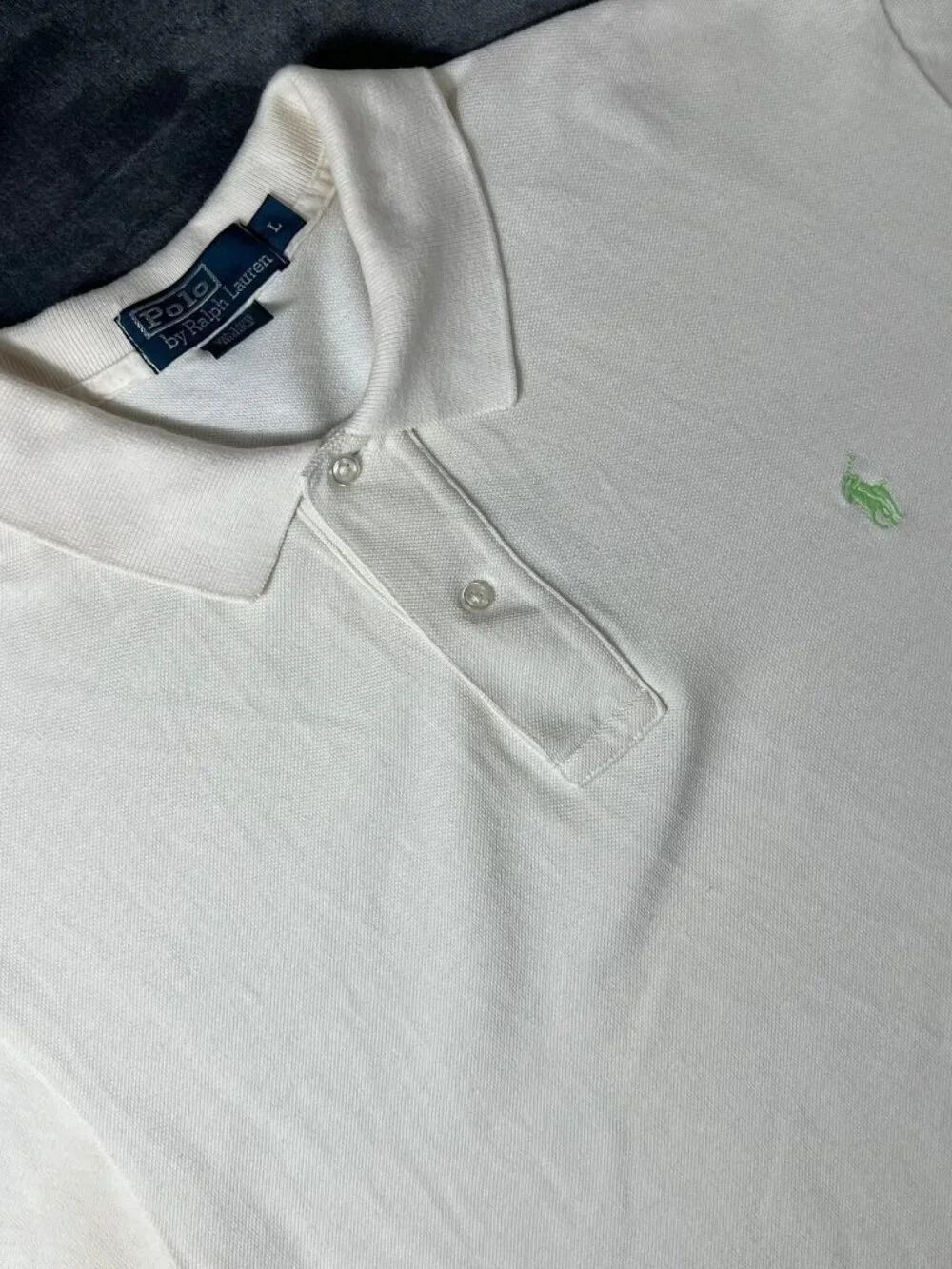 Polo Ralph Lauren Classic Fit Mesh Polo Mens L Clear Beige Short Sleeve